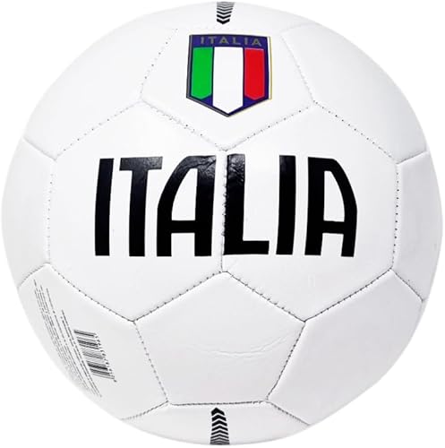 Pallone da Calcio Italia da Allenamento o Partita Colore Bianco Scudetto Tricolore Misura 5 - Ysert