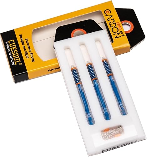 CUESOUL TERO AK7Aste/stelo per Freccette in Carbonio, Sottili, telescopiche a Molla Integrate, Set da 3 Pezzi - Ysert