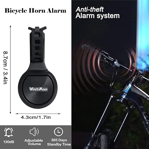 Campanello Bici Elettronico - Regolabile 80-130dB Clacson Bici Elettrica con Antifurto Allarme Bici e IPX6 Impermeabile,USB Ricaricabile Campanello Bicicletta per Mountain Bike e Bici da Strada - Ysert