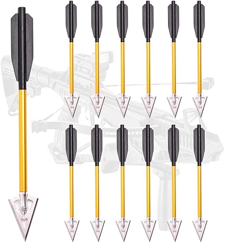 6.8 Pollici Frecce per Bulloni Balestra in Alluminio Punta d'Acciaio Punte Frecce da Caccia per 50-80 libbre Mini Balestra Tiro con L'Arco - Pesca Caccia 6/12 Pezzi - Ysert