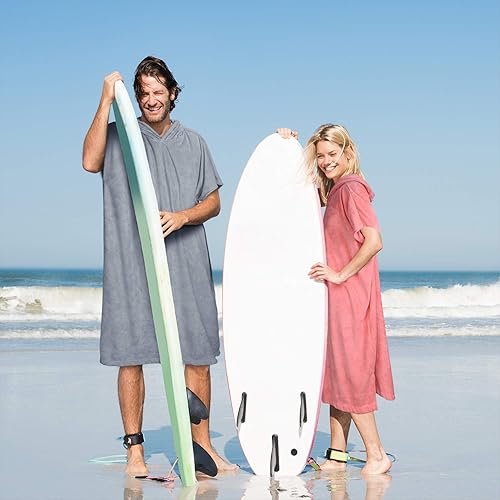 Cappotto da surf ad asciugatura rapida asciugamano accappatoio da spiaggia per uomini e donne adulti impermeabile alla sabbia, adatto per surf, nuoto, bagno, più dimensioni grigie - Ysert
