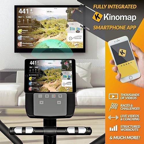 CURV 2.0 Bicicletta Ellittica da Casa | Cross Trainer | Esercizi di Step | Air Walker | Compatta | Console Digitale LCD | Bluetooth | App Smartphone | Nero e Grigio Argento - Ysert