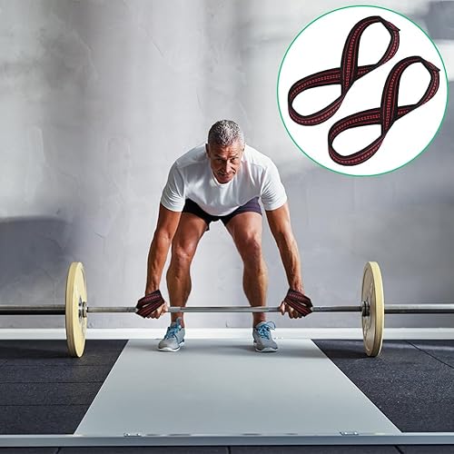 Cinghie per Sollevamento Pesi Figura 8, Supporto Ganci Palestra Polsi Cross Training Protezion da Polso Impacchi Uomini Donne Fitness Polsini In Cotone Tirare Su Stacco Terra Manubri - Ysert