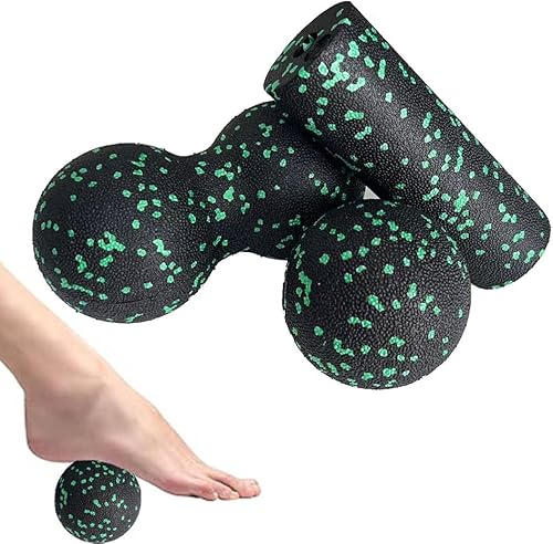Foam Roller Set da 3 Pezzi Peanut Massage Ball Pallina Massaggio Muscolare Rullo Massaggio e Palline per Massaggio dei Tessuti Profondi Alleviare i Punti Trigger - Ysert