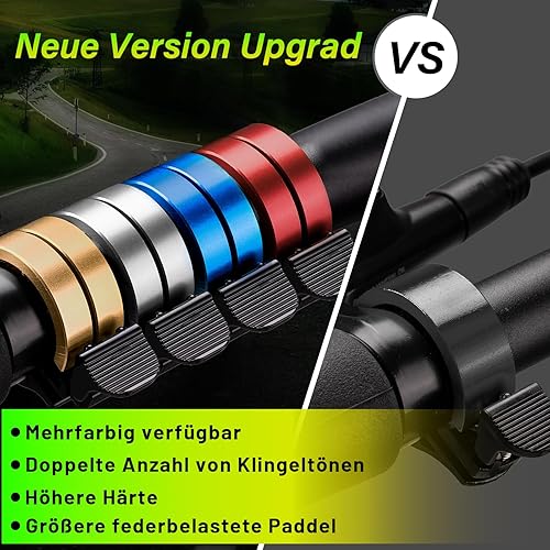 Campana della bicicletta, in lega di alluminio Mini Campana della bicicletta 100db Bell Loud, nuovo aggiornamento doppio anello della campana Loud e più lungo, 22-24 mm Manubri - Ysert