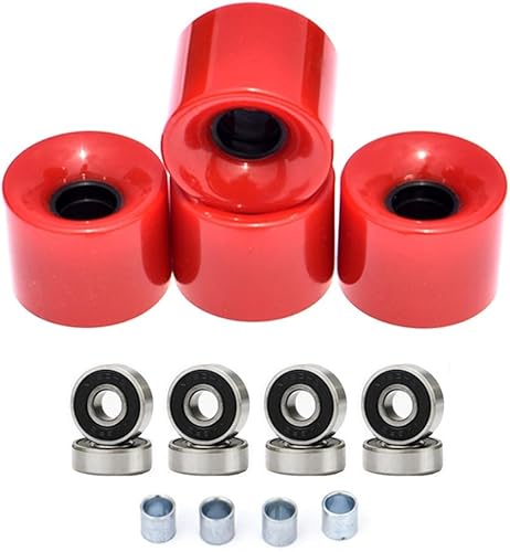 Ruote per skateboard e longboard, 4 pezzi, 78A, per skateboard e longboard ABEC-9, distanziali con cuscinetti ABEC-9, set per skateboard (arancione) - Ysert