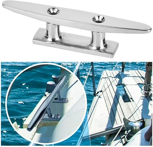 Bitta per pontile per Barche, 10-20 cm Bitta Piatta Bassa Argento Classica in Acciaio Inossidabile 316 Bitta per ormeggio Hardware per impieghi gravosi marini per Navi, Barche, Yacht - Ysert