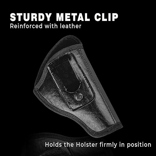 Fondina per pistola in pelle Glock adatta per Glock 19 Gen 3 26 27 42 48 S&W M&P Shield EZ Fondine universali per pistola in pelle per uomo Donna Copri clip stile occidentale con portariviste - Ysert