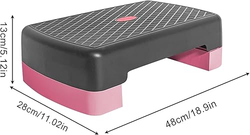 Exercise Step, 17.7 Inch Adjustable Height Aerobic Workout Stepper, Non-Slip Fitness Equipment for Indoor Cardio Training, Home Gym Exercise, Step Aerobics, Weight Loss - Ysert