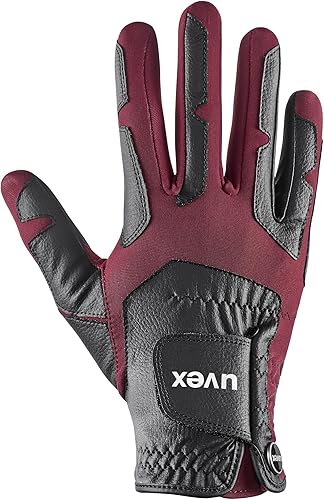 Uvex ventraxion plus - guanti da equitazione per adulti - flessibili - robusti - black-autumnred - 7-8 - Ysert