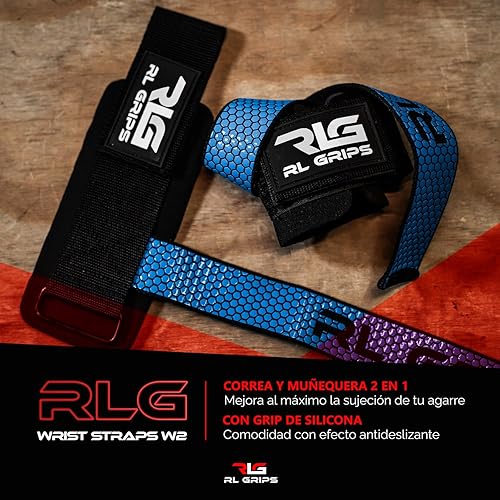 RL Grips® Straps Gym con Fasce per i Polsi per Il Sollevamento Pesi e Il Powerlifting - Fasce per la Schiena con Protezione per i Polsi - Maniglie da Palestra per Il Sollevamento Pesi - Ysert