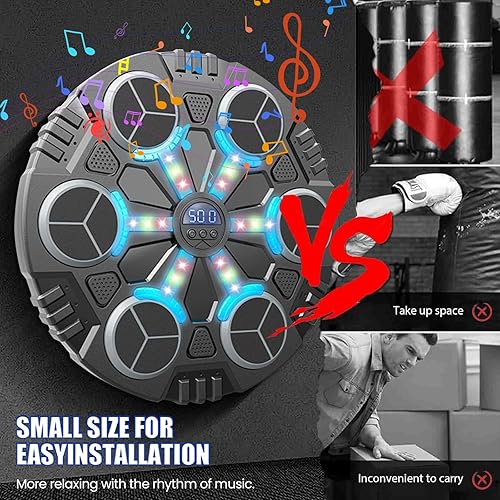 Macchina Da Boxe Musicale, Wall Boxing Machine Kids, Music Boxing Training Machine, 3 Modalità E 3 Velocità per Principianti E Professionali Boxe E Taekwondo Formazione - Ysert