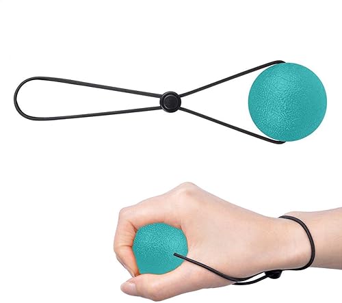 Palline per esercizi per le mani, con corda da polso regolabile, per allenare la forza della mano, per rafforzare le dita, palla antistress per adulti e bambini - Ysert