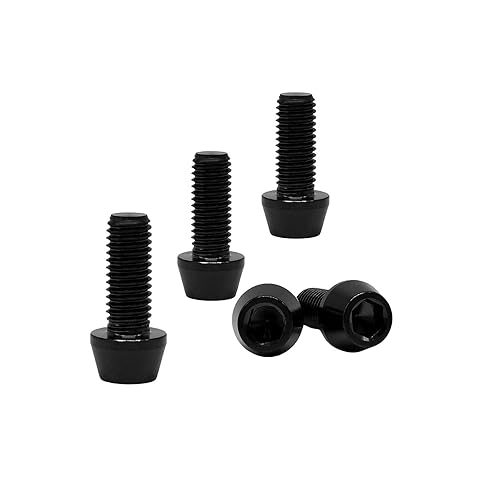 RISON-Titanium Bici Stelo Bulloni in Titanio M5x0.8x40mm, 5pcs Viti per Attacco Manubrio Bicicletta, Vite a Testa Conica Viti Fisse per Stelo Bici, Vite di Fermo Vite per Gambo per MTB/Bici da Strada - Ysert
