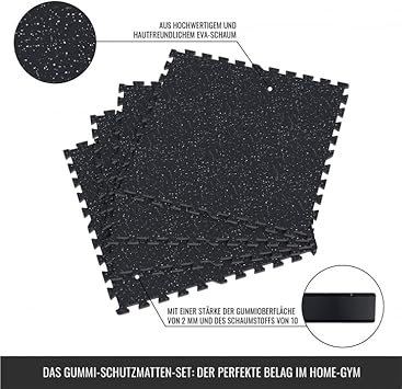 GORILLA SPORTS® Tappetino Puzzle da Palestra - 60 x 60 x 1 cm, Set di 12 Pezzi, Schiuma EVA, Antiscivolo, Colore a Scelta - Tappeto, Materassino Fitness, Ginnastica - Ysert