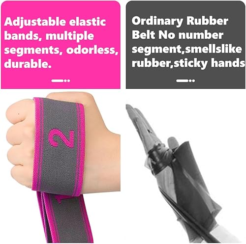 Fascia Elastica Fitness, Elastico Fasce di Resistenza, Cinturino per Esercizi con 8 Loops, Yoga Stretching Band, per Yoga, Pilates, Fitness, Stretching, Allenamento, Danza, Rosa - Ysert