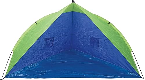 Idena 40000-Guscio da Spiaggia Protezione UV 60+, Circa 2,4 x 1,25 x 1,25 m, Leggero e Compatto per Il Trasporto, Tent Unisex-Adult, Blue, Green - Ysert