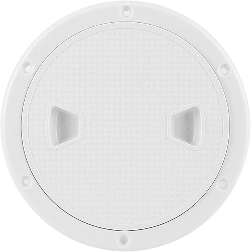 Tissting 15,2 cm Copertura per piastra di coperta per barche, copertura per boccaporto rotonda bianca Twist Out Piastra di coperta per ispezione antiscivolo a tenuta stagna con coperchio staccabile - Ysert