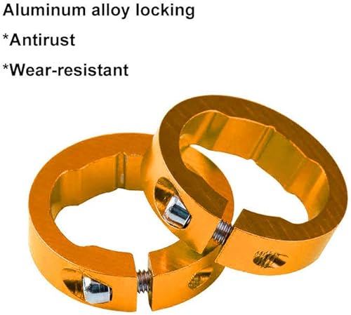 1 Paio Professionale Impugnature Bici, Manopole MTB Ergonomiche, Manopole Bici Gomma, Manopole Manubrio Bici, Impugnature Bicicletta per Diametro Esterno di 22mm (Dorato) - Ysert