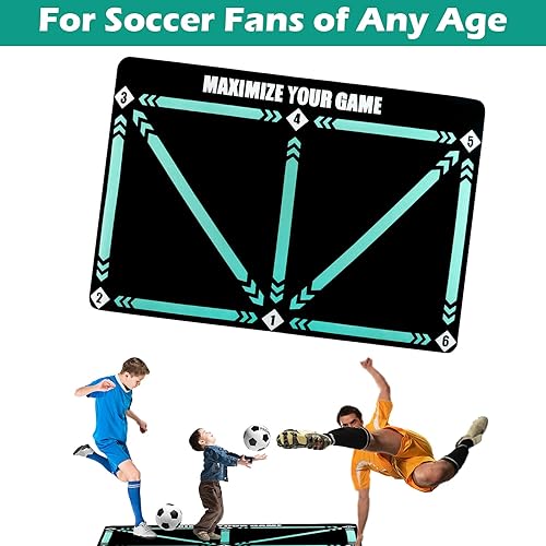Tappetino da Calcio Antiscivolo,60x90cm Allenamento per Calcetto Antiscivolo, Tappetino da Calcio per Dribbling,Regali per Gli Amanti del Calcio - Ysert