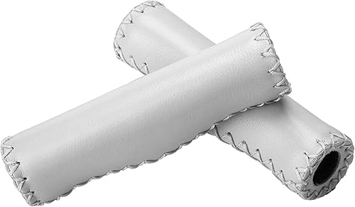 Manopole per Bici Marroni Manopole per Bici in Pelle Marrone Pu Sponge 1 Paio Manopole per Manubrio Bici Cucite a Mano Pu Manubrio per Bicicletta con Tappo (Marrone) - Ysert