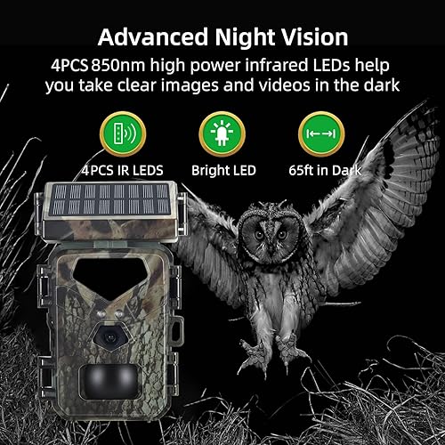 Videocamera da Caccia Mini700 24MP Videocamera di Monitoraggio IR Esterna IP65 Ricerca su Animali Selvatici con Pannelli Solari - Ysert