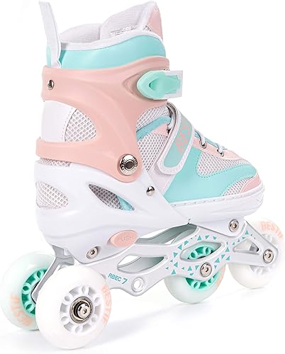 BESTIF - Pattini in linea per bambini e adulti, 4 in 1, regolabili - Ysert