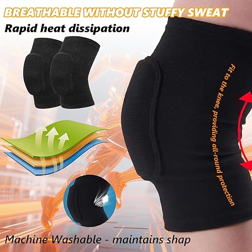 Danza Ginocchiera,1 Paio Ginocchiere Morbide nero, per Pallavolo, Calcio, Pallavolo, Pallacanestro, Arrampicata - Ysert