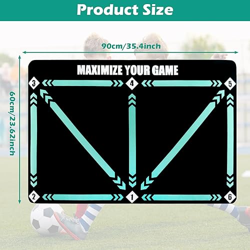 Tappetino da Calcio Antiscivolo,60x90cm Allenamento per Calcetto Antiscivolo, Tappetino da Calcio per Dribbling,Regali per Gli Amanti del Calcio - Ysert