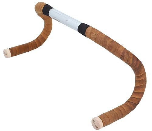 Gusti Nastro manubrio in pelle - Adri V. Misura 157 cm Vera pelle con sughero Cinturino in pelle Nastro adesivo Accessori per biciclette Manubrio per bicicletta Pelle marrone - Ysert