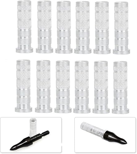 Base per Inserto Freccia in Alluminio,12 Pezzi di Ricambio Base per tiro con L'Arco Inserti in Alluminio per frecce in Carbonio 6.2 mm, Frecce in Carbonio 6.2 mm Base per Inserto Freccia Caccia all'a - Ysert