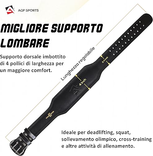 Cintura Palestra, 10,2 cm Largo Pelle bovina Cintura Uomo Donna, Cintura Powerlifting, Cintura Sollevamento Pesi, Cintura Bodybuilding Acciaio Rullo Fibbia Cintura Lombare Squat - Ysert