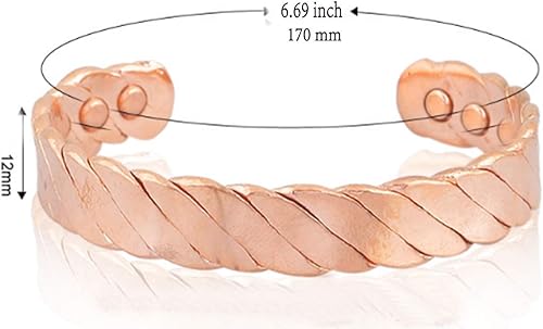 Bracciale a polsino allargato in rame puro per uomo e donna, golf, tennis, baseball, pallavolo - Ysert