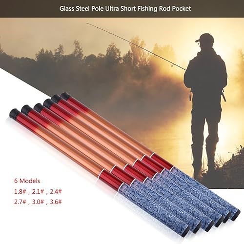 Spinning Fishing Rod, FRP Hand Glass Steel Pole Portable Telescopic Rod Freshwater Casting Hard Fishing Gear - Ysert