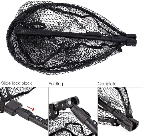 Guadino da pesca telescopico, Pesca Guadino Rete da pesca Lega di alluminio portatile Veloce Pieghevole Pesca a mano Dip Rete sostituzione per pescare Bass Carpa - Ysert