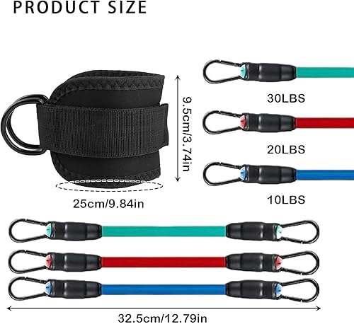 Fasce di Resistenza alla Caviglia con Polsini, Attrezzatura per Allenamento Glutei, Attrezzatura per Esercizi per Gambe e Glutei, Ankle Straps Gym per Uomo & Donna - Ysert