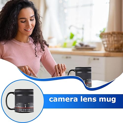 Tazza Da Caffè Con Obie-ttivo Per Fotocamera, Tazza Da Caffè In Ceramica Da 350 Ml, Tazza Da Caffè A Forma Di Obie-ttivo Per Fotocamera, Tazze Da Caffè Con, Per Appassionati Di Fotografia - Ysert