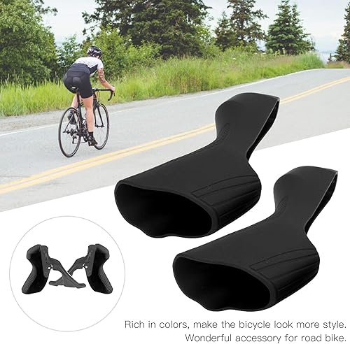 Comandi per bici da strada Accessori per coperture in silicone R7000 R8000 Copri leve freno per leve del cambio Cappuccio Elevata robustezza per bici da strada(black) - Ysert