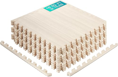 Yes4All 60x60 cm fino a 11,1 m² Set 6/12/30 Piastrelle per pavimenti in schiuma EVA, tappetino in schiuma, tappetino per palestra, tappetino ad incastro per garage, piscina all'aperto - Ysert
