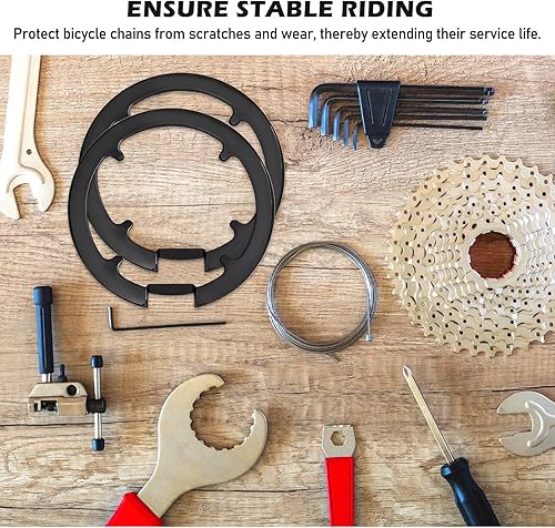 Coperchio per Pignone da Bicicletta: 3 Pezzi Copertura Robusta per Pignone, Anello di Protezione della Catena, Per Mountain Bike con 42-44 Denti (Nero) - Ysert