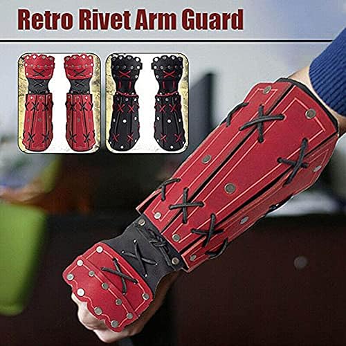 MDFCZXP Medievale Samurai Armatura di Cuoio Bracciale Tiro con L'Arco Braccio Guardia Cavaliere Guanto Wristband - Ysert
