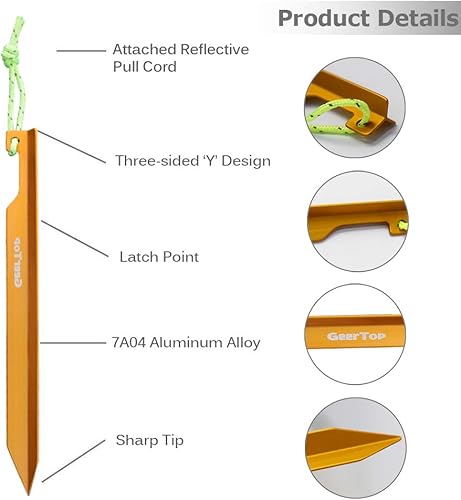 La Tenda in Lega di Alluminio Durevole Pesa 10 Pacchi 5.9 in, Pioli a Forma di Y per la Tenda da Campeggio, Adatta per la Maggior Parte dei Tipi di Terreno, per l'alpinismo da Escursione - Ysert