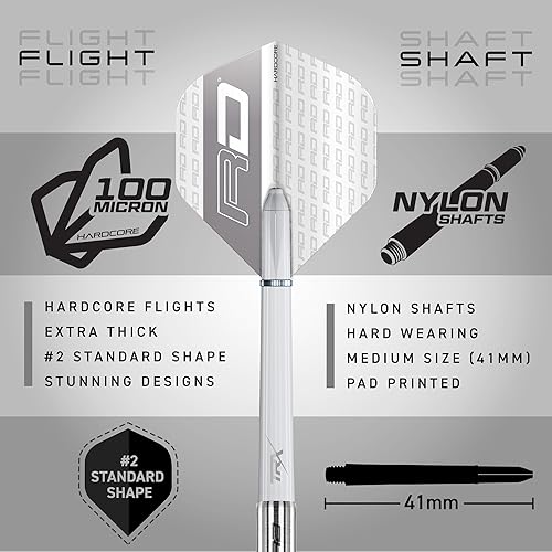 RED DRAGON Javelin Original - Set di freccette in tungsteno, 18 g, con alette e steli - Ysert