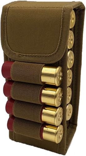 Tactical Molle 16-Hole Bullet Bags, 16 Rounds 12G Buttstock Shotgun Shell Holder Ammo Bag for Bullets Hunting - Ysert