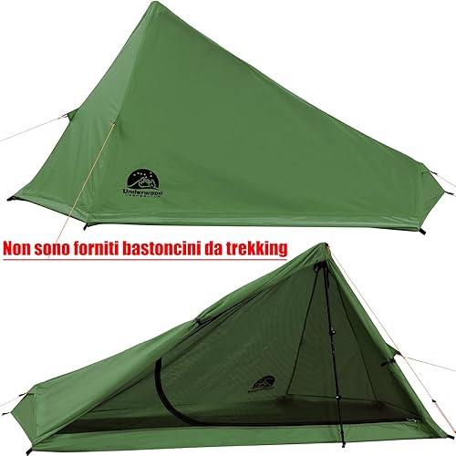 Tenda da Campeggio per 1/2 Persone - Tenda da Trekking Ultraleggera, Tenda Impermeabile, Tenda Compatta con Dimensioni ridotte per bicicletta, motociclo(Senza Bastoncini da Trekking) - Ysert