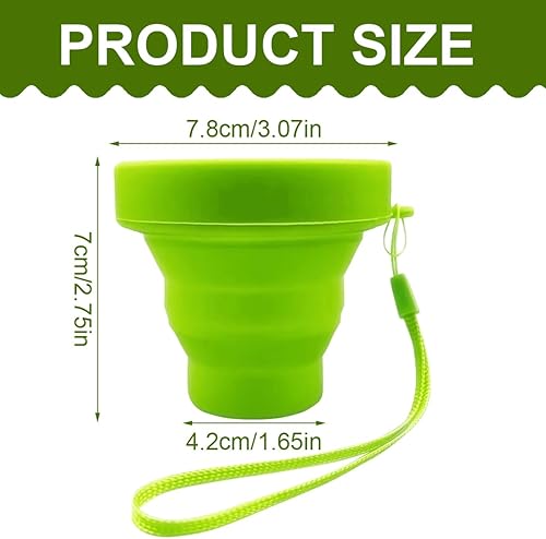 Borraccia Pieghevole da 170 ml, Tazza da Campeggio per Campeggio con Coperchio e moschettone, Bicchiere Pieghevole per Campeggio/Escursionismo, 4 Pezzi - Ysert