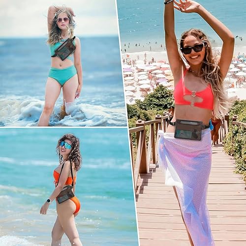 2 Pezzi Borsa Impermeabile, Marsupio Impermeabile con Tripla Protezione, IPX8 Impermeabile Custodia, con Schermo Touch e Cintura Regolabile, per Mare,Subacqueo, Spiaggia, Barca, Cellulare - Ysert