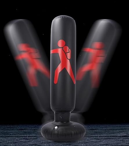 Sacco da Boxe Gonfiabile per adulti Bambini 160 cm,Sacco da Boxe Gonfiabile Tumbler a Colonna per Taekwondo, praticare Karate,per sollievo dallo stress,praticare - Ysert
