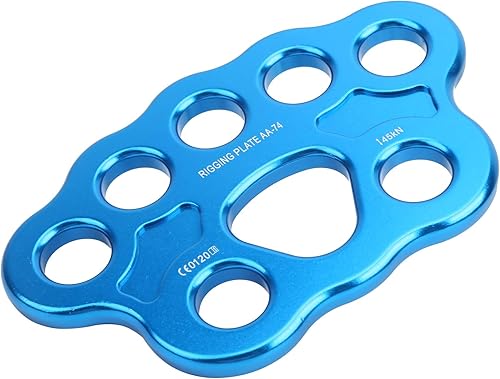 HERCHR Piastra di Rigging, 45KN Piastra di Rigging Finger Force in Alluminio a 8 Fori Connettore Diviso Diviso per Ancoraggio Multiplo per attività All'aperto di Arrampicata su Roccia - Ysert