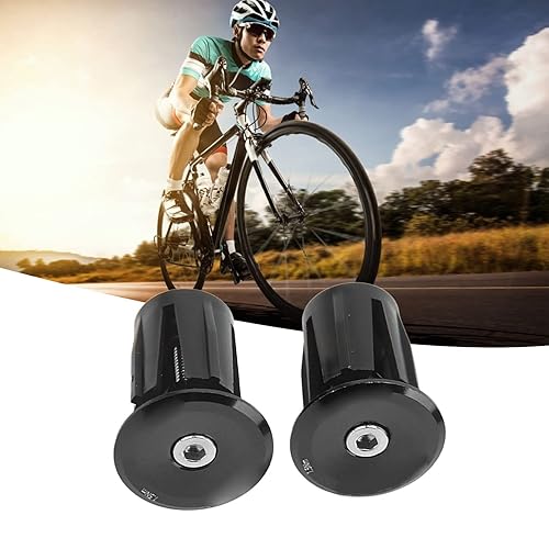 Tappi per estremità Barra da 2 Pezzi, Tappi per Manubrio Bici in Alluminio per Manubri Diametro 15-24 Mm Accessori Ciclismo Mountain Bike(Nero) - Ysert
